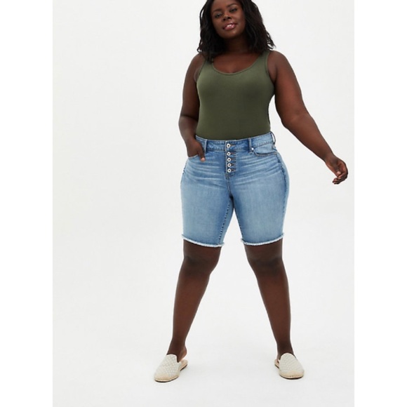 🆕Vintage Stretch High Rise Denim Bermuda Short 16 - Picture 3 of 8